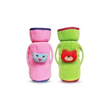 MY NEWBORN Baby Feeding Bottle Covers (Green and Pink)