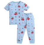 BUMZEE Sky Blue Boys Half Sleeves T-Shirt & Pyjama Set