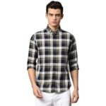 Dennis Lingo Men's Brown Slim Fit Cotton Casual Shirt