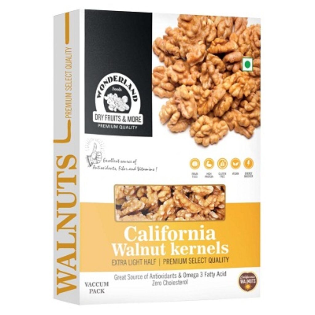 Wonderland Foods Dry Fruits | California Walnut Kernels (Akhrot Giri) | 250g Box