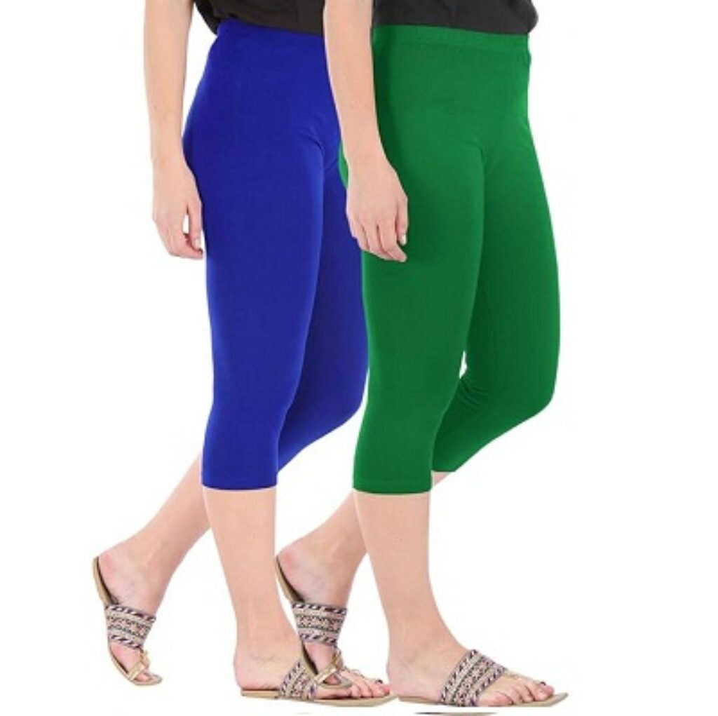 Buy That Trendz Combo Pack of 2 Skinny Fit 3/4 Capris Leggings