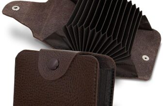 Storite 13 Slots Leather Credit Card Holder Wallet for Men & Women (10.5 x 7.5 x 2.6 cm, Brown)