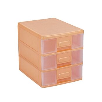 Cello Maxi 3 Rectangle Plastic Drawer, Peach