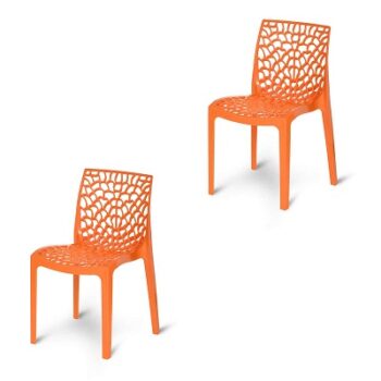 Supreme Web Designer Plastic Chair for Home and Office (Set of 2, Orange) Visit the Supreme Store