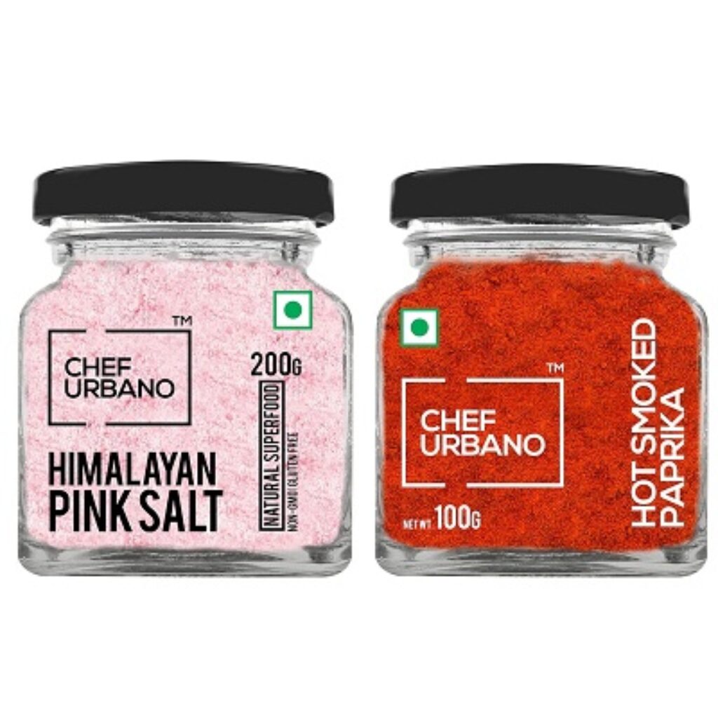 Chef Urbano Smoked Paprika Hot 100 GMS + Himalayan Pink Salt 200 GMS Combo