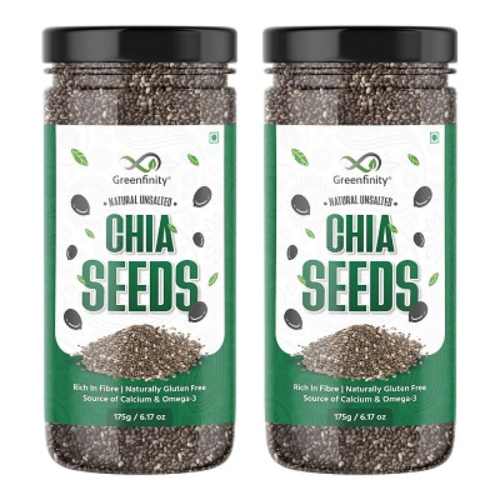 GreenFinity Raw Chia Seeds, Calcium and Protein Rich Superfood 175g (Pack of 2 - 350g)