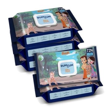 Bumtum Baby Chota Bheem Gentle Soft Moisturizing Wet Wipes with Lid