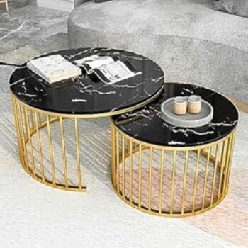 Rakhi Arts Premium Round Set of Coffee Tables Set 2 Piece Nesting Stackable Center