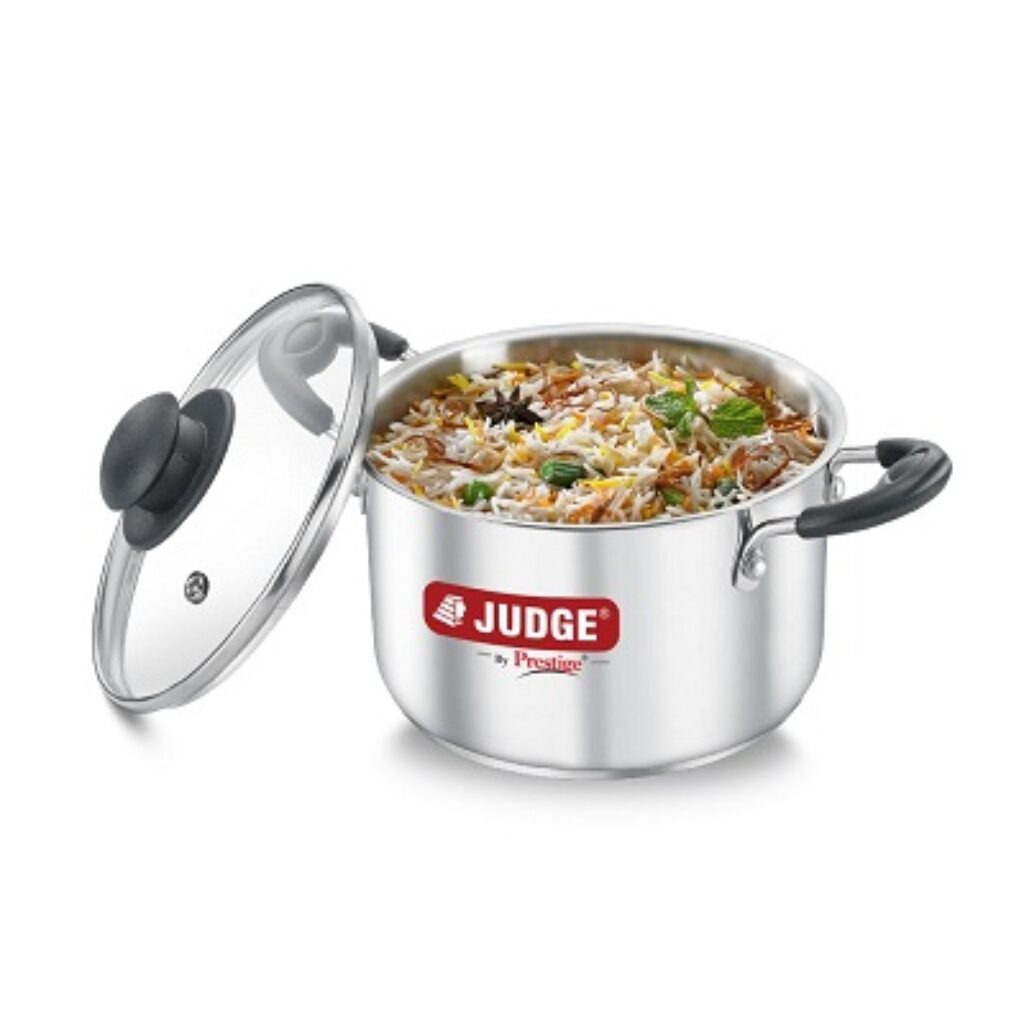 Judge by Prestige 18cm (2.5L) Classic Stainless Steel Casserole with Glass Lid