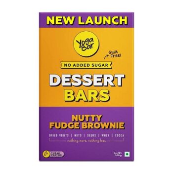 Yogabar Nutty Fudge Brownie Dessert Protein Bar With 7g Protein & 5g Fiber