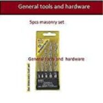 General Tools 5 Pcs Masonry Drill Bit Set for Drilling Concrete and Walls