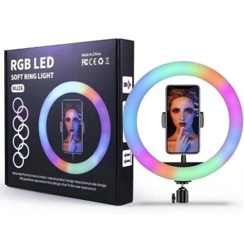 Dyazo 10 Inch Led RBG Ring Light Without Tripod 18 Colours