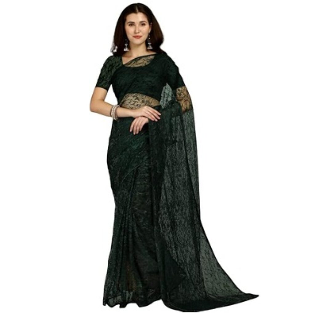 Fashion Basket Women's Net Printed Saree