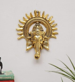 KridayKraft Metal Ganesha ji Statue,Ganpati Wall Hanging Sculpture