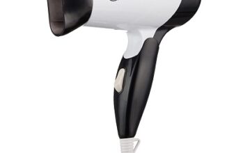 Amazon Basics Hair Dryer 1000 Watts With 2 Heat/Speed Settings-Compact & Foldable|Black