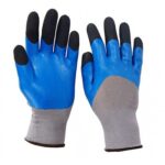 Robustt Nylon Nitrile Half Coated (Back Also) Industrial Safety Hand Gloves