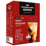 Colombian Brew Hazelnut Café Latte, Instant Coffee Powder Premix (3 in 1), 10 Sachets Box