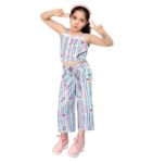 Naughty Ninos Girls Striped Printed Top with Palazzos for 3 to 12 Years