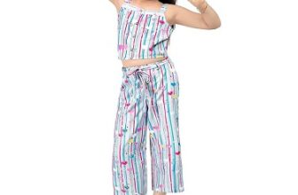 Naughty Ninos Girls Striped Printed Top with Palazzos for 3 to 12 Years