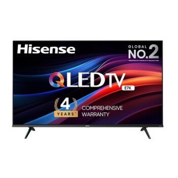 Hisense 126 cm (50 inches) 4K Ultra HD Smart QLED TV 50E7K (Black) | with 4 Year Comprehensive Warranty