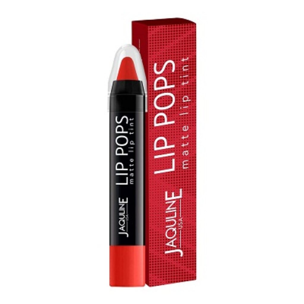 Jaquline USA Lip Pops matte lip tint | Red Pop 02| Argon and Castor oil enriched