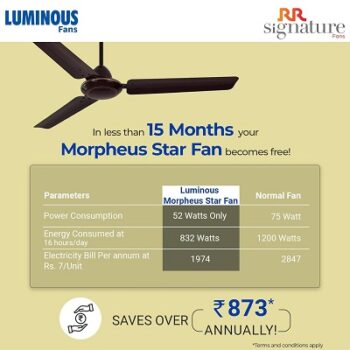 RR Luminous (Now Signature) Morpheus1200MM Star-rated BEE