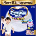 MamyPoko Pants Extra Absorb Baby Diapers, X-Large (XL), 52 Count, 12-17kg