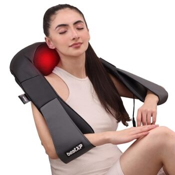 beatXP Deep Heal Shiatsu Massager with Infrared Heat Therapy | Full Body Massager with 4D Kneading Massage for Shoulder, Neck, Back, Muscle Pain Relief, 1 Year Warranty, Corded Electric