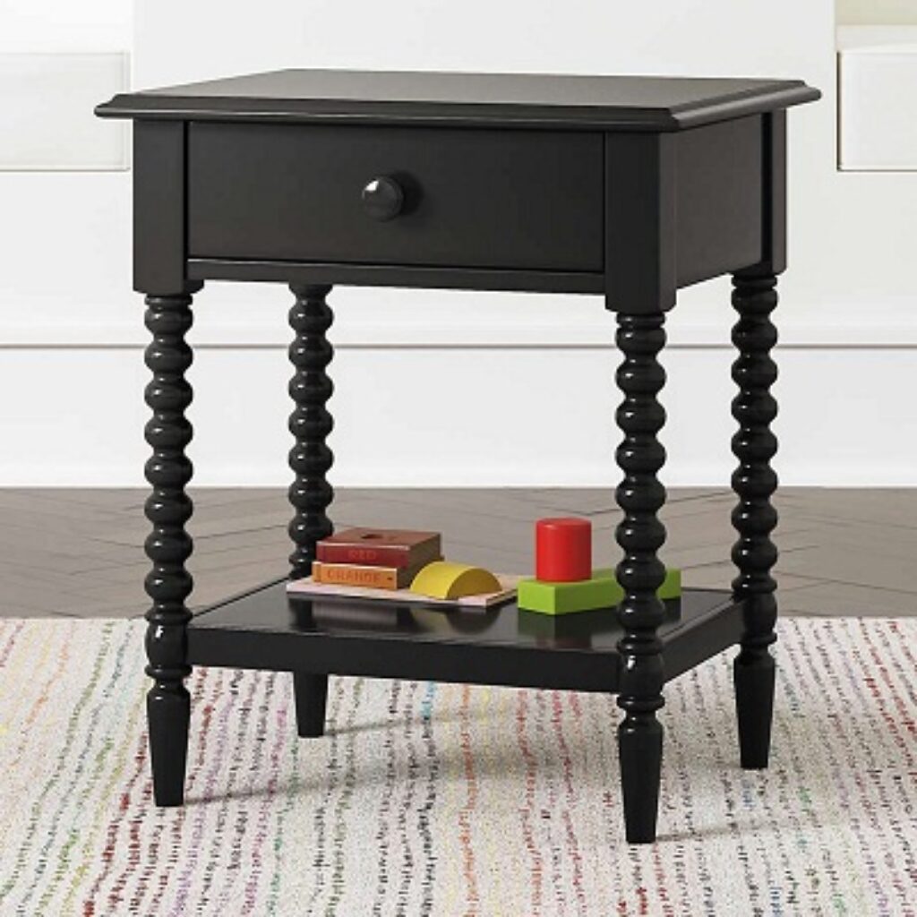 Total Crafts Modern Design Side Table Night Stand Bedside Cabinet for Home Decore Living Room Furniture Multipurpose for Side Table - Black