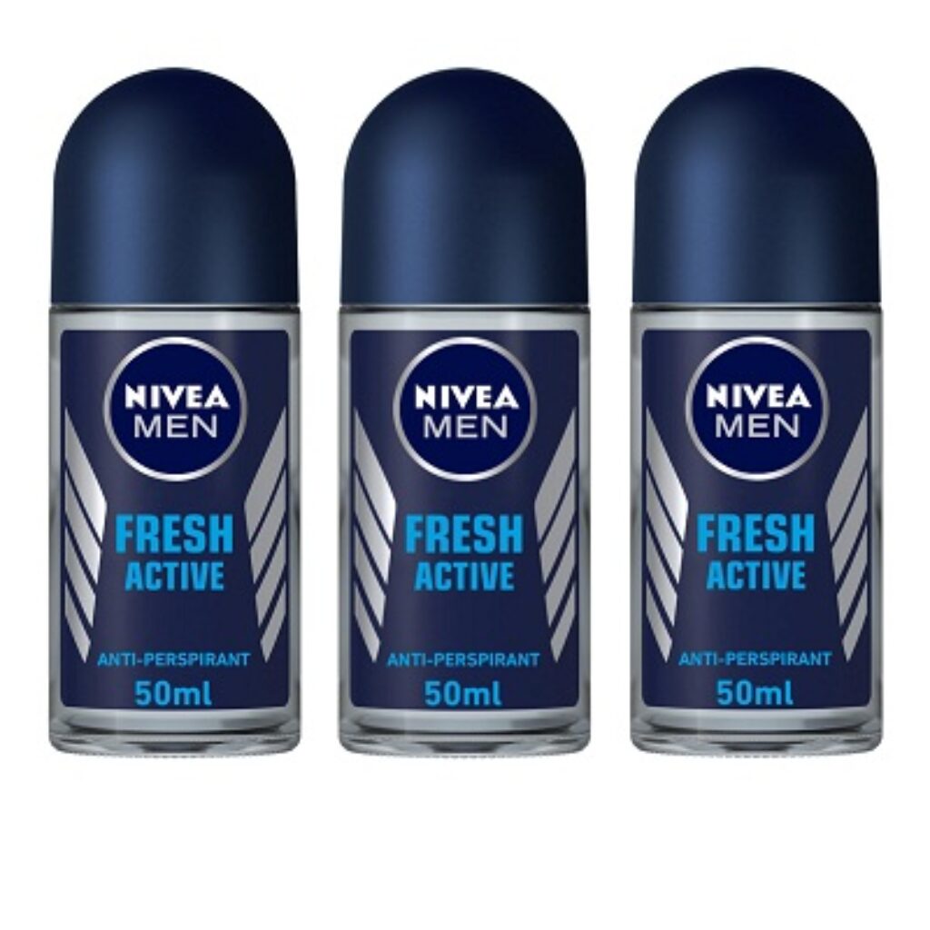 Nivea Fresh Active Deodorant Roll On for Men, 50ml, (Pack of 3)