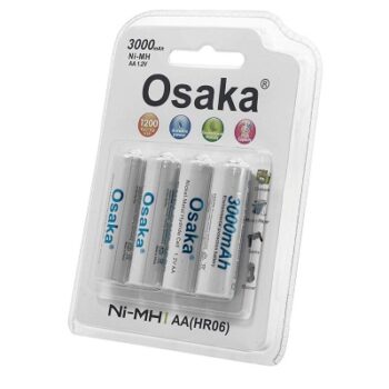 Osaka NI-MH HR06 4xAA 3000mAh Enelong Rechargeable Battery Set