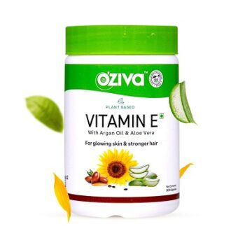 OZiva Plant Based Natural Vitamin E Capsules for Face & Hair with Sunflower oil