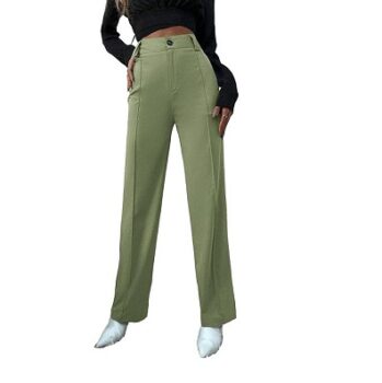 KOTTY Womens High Rise Viscose Rayon Solid Trousers