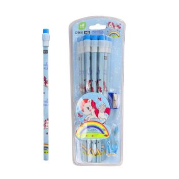 GLUN® Pencils Set for Gift Unicorn Print, 12 Pencils