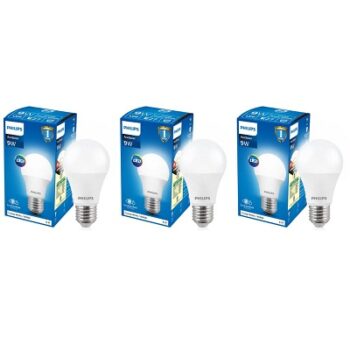 Philips Base E27 9-Watt LED Bulb (Pack of 3, Cool Day Light)