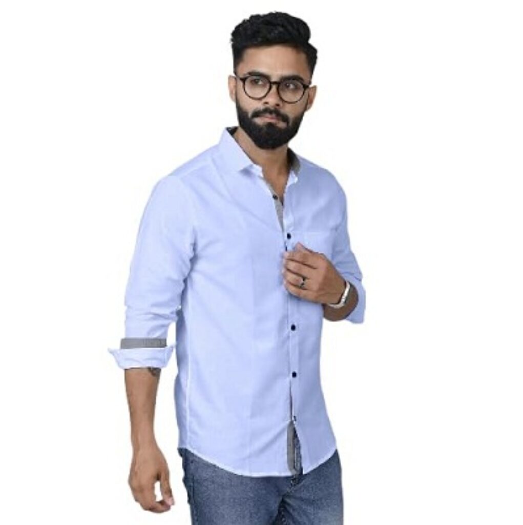 Pinkmint Mens Long Sleeve Button Down Shirt for Men Collared Casual Formal Soild Shirt