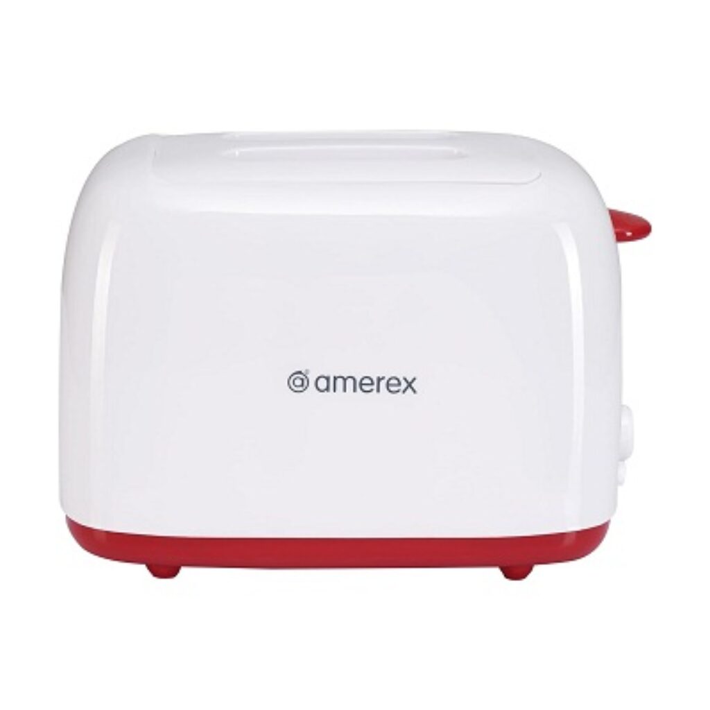 Amerex Krispy 2 Slice Pop-Up Toaster, 750 Watt, White Electric Toaster