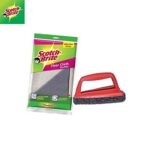 Scotch-Brite Cotton 1 Piece Floor Cleaning Cloth and 1 Piece Jet Scrubber Brush Tough (Multicolour)