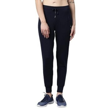 Enamor Athleisure Women's Slim Fit Mid Rise 7/8 Length Quick Dry Antimicrobial 4 Way Stretch Breathable Cotton French Terry Jogger - A401