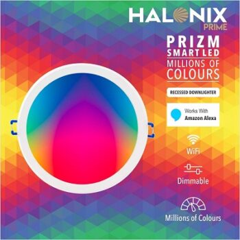 Halonix PRIZM Wi-Fi Smart Downlight 15W Million Colours 150mm