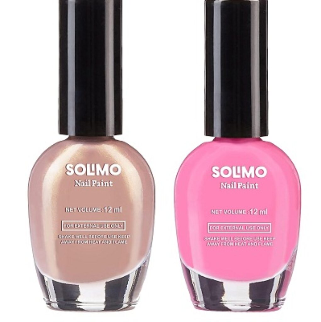 Solimo Fuchsia Pink Nail Polish & Solimo Golden Bronze Nail Polish