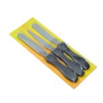 ATEVON 3-in-1 Multi-Function Stainless Steel Cake Icing Spatula Knife Set 3-Pieces Multicolor