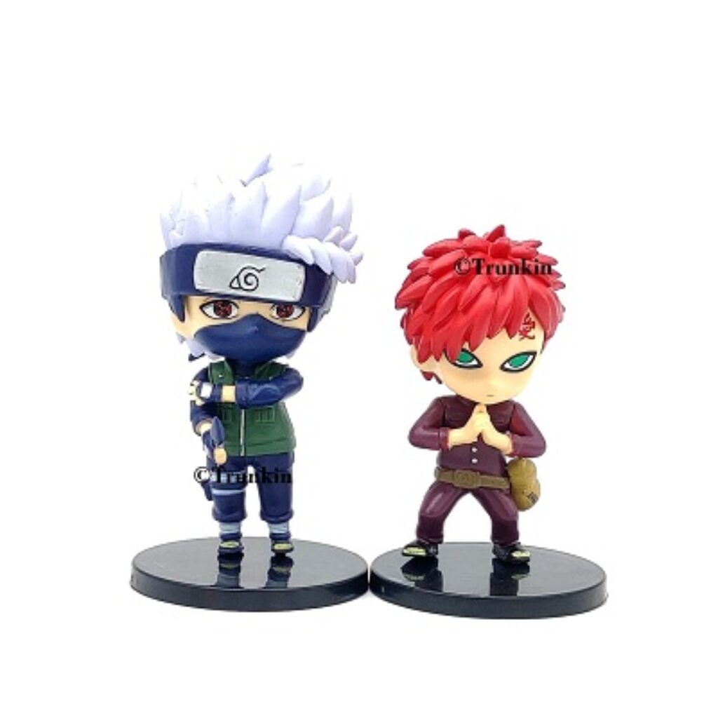 Trunkin Naruto Ninja Collection Toy Set Action Figure Anime Party Kakashi-Gaara Naruto Toy Set of 2 Figurines