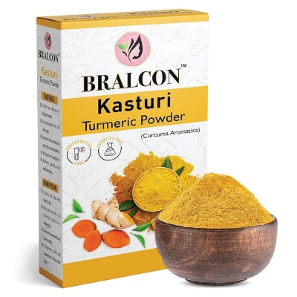 BRALCON kasturi manjal powder for face & body | Curcuma Aromatica