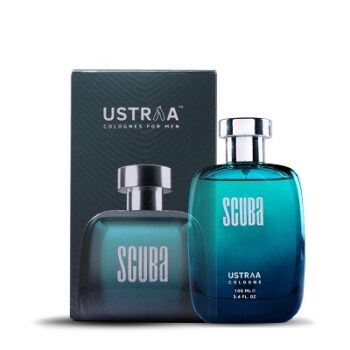 Roll over image to zoom in Ustraa Scuba Cologne - 100ml - Perfume for Men | With lively, spicy and deep aquatic notes