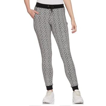 Van Heusen Women Athleisure 4 Way Stretch Regular Fit Joggers - Functional Pocket, Allover Print