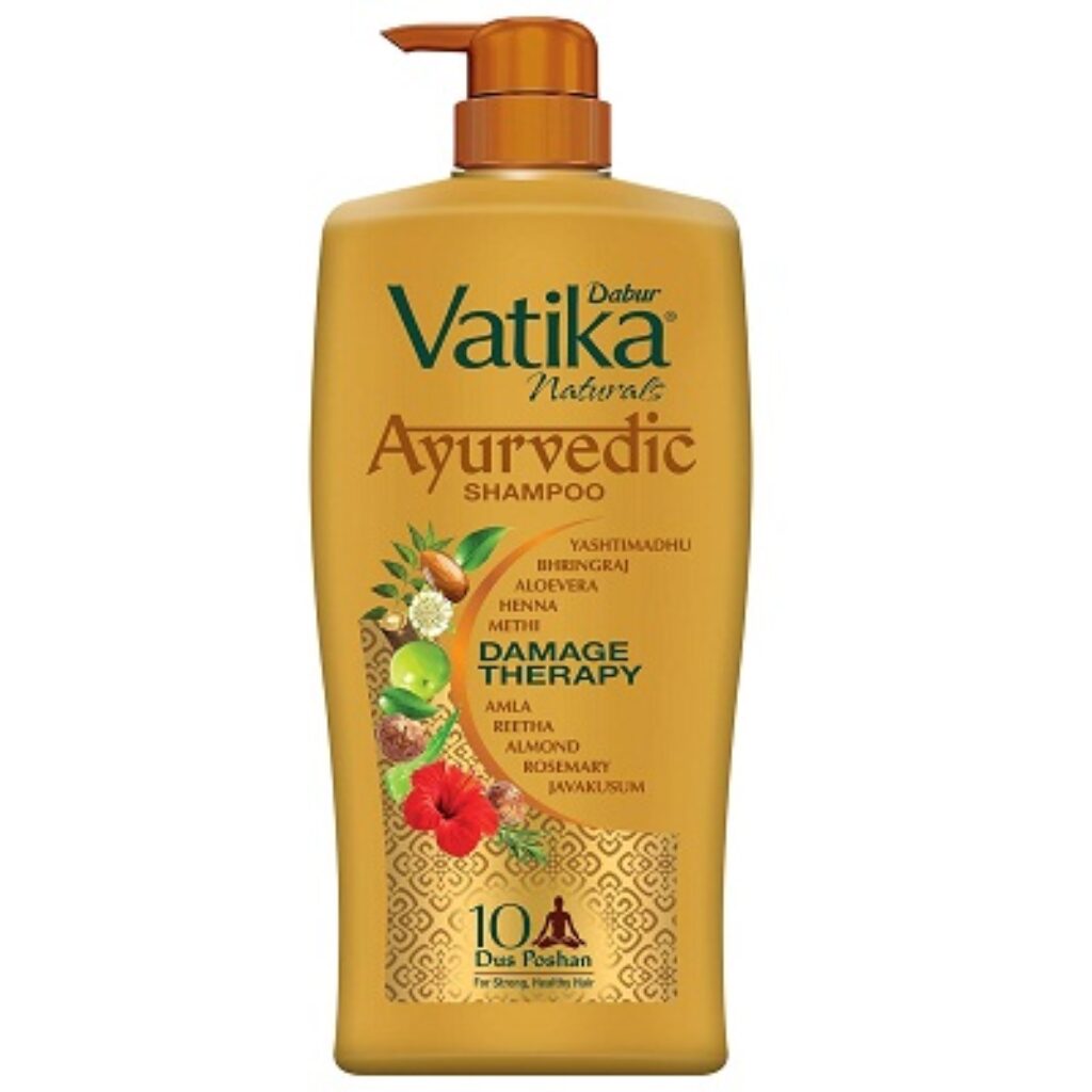 Dabur Vatika Ayurvedic Shampoo - 1L | Damage Therapy