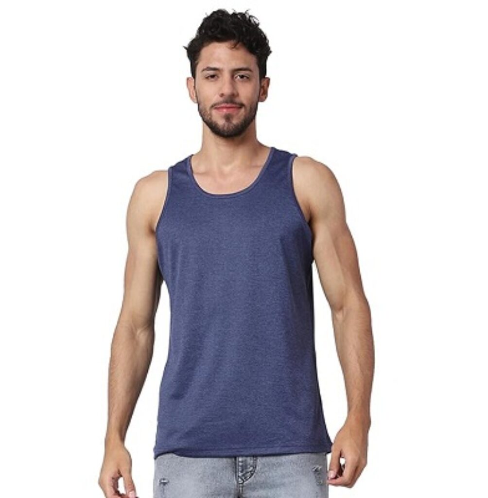 STRUCKER Men's Lycra Blend Sleeveless Fitness Tanks Top for Quick Dry