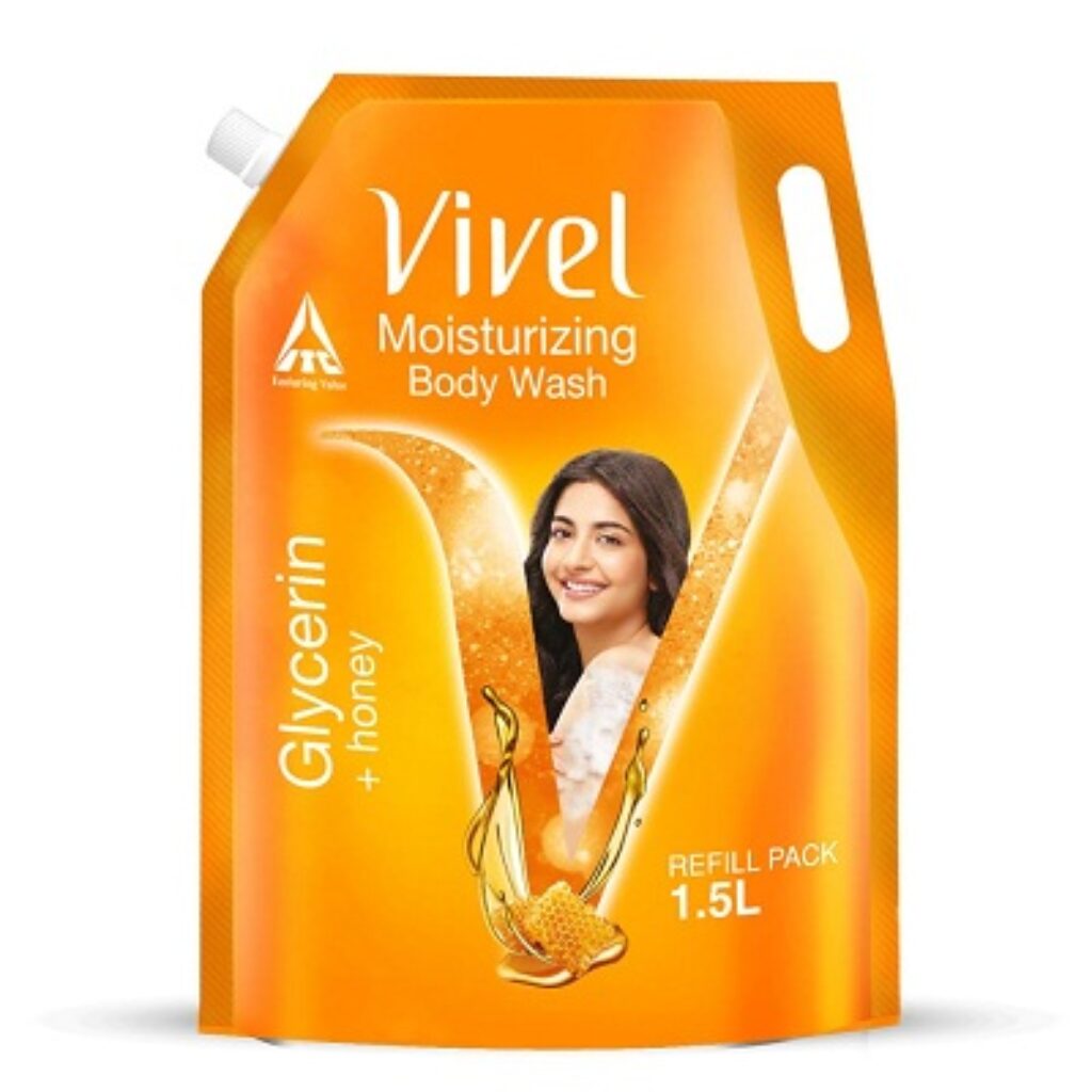 Vivel Exfoliating Body Wash, Glycerin & Honey, Moisturising Shower Gel