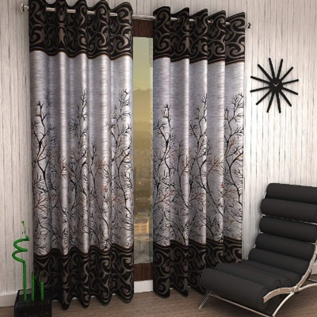 Home Sizzler 2 Piece Garden Panel Eyelet Polyester Window Curtains - 5 Feet, Brown